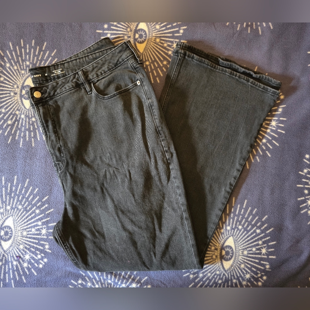 Old Navy Women's Charcoal Extra High-rise Flare Jeans